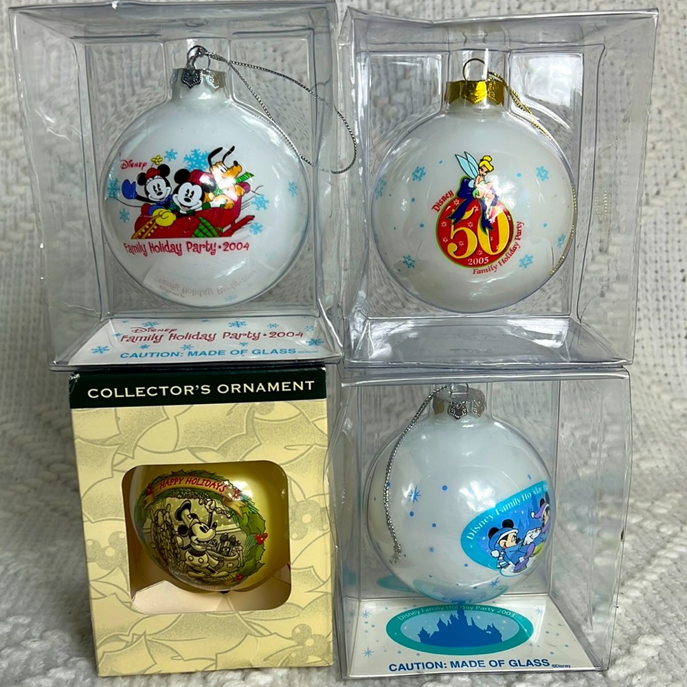 Disney glass ornaments